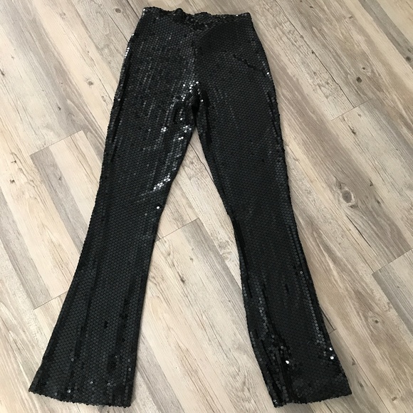 Vintage Y2K Bebe Black Sequin Pants | Size M | Full Sequin Fitted - Picture 4 of 8